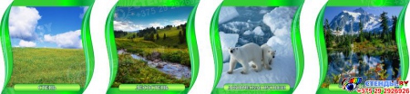 Комплект стендов Природные зоны Земли для кабинета географии в зеленых тонах с шапкой 300*300 мм Изображение #4