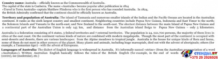 Стенд Достопримечательности Австралии на английском языке в золотисто-зеленых тонах  700*850 мм Изображение #4