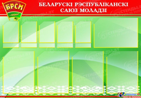 Стенд  БРСМ Белорусский республиканский союз молодежи 1000*700 мм Изображение #1