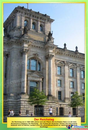 Набор стендов Достопримечательности Германии в желто-зеленых цветах 10 штук 310*210мм Изображение #2