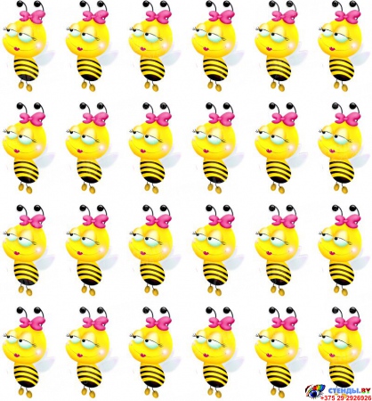 Декоративные наклейки Пчелки 24 шт. размер 58*97 мм Изображение #1