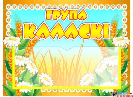 Табличка для группы Каласкi на белорусском языке  с карманом для имени воспитателей 220*160 мм