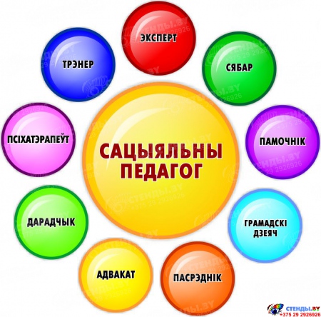Стенд Сацыяльная служба школы на белорусском языке  960*1000мм Изображение #3