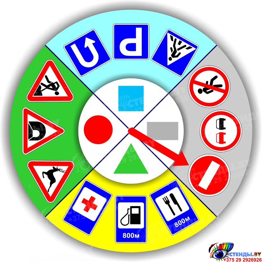 Купить Обучающий стенд-игра Круги Луллия Дорожные знаки 480*480 мм 📄 с  доставкой по Беларуси | интернет-магазин Stendy.by