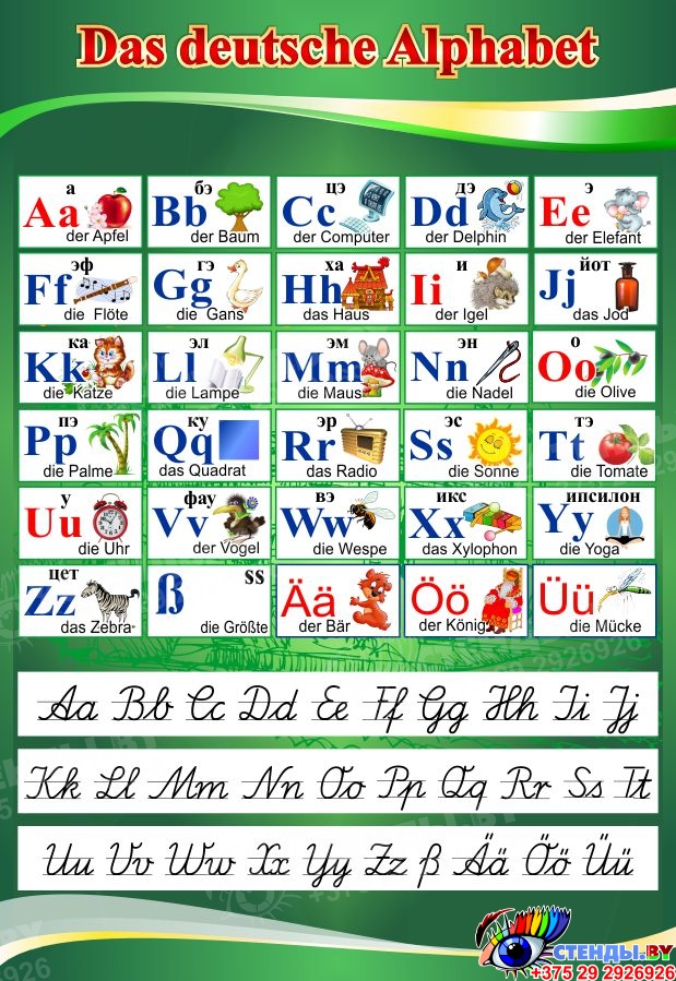 Купить Стенд Das deutsche Alphabet Алфавит с прописными буквами в ...