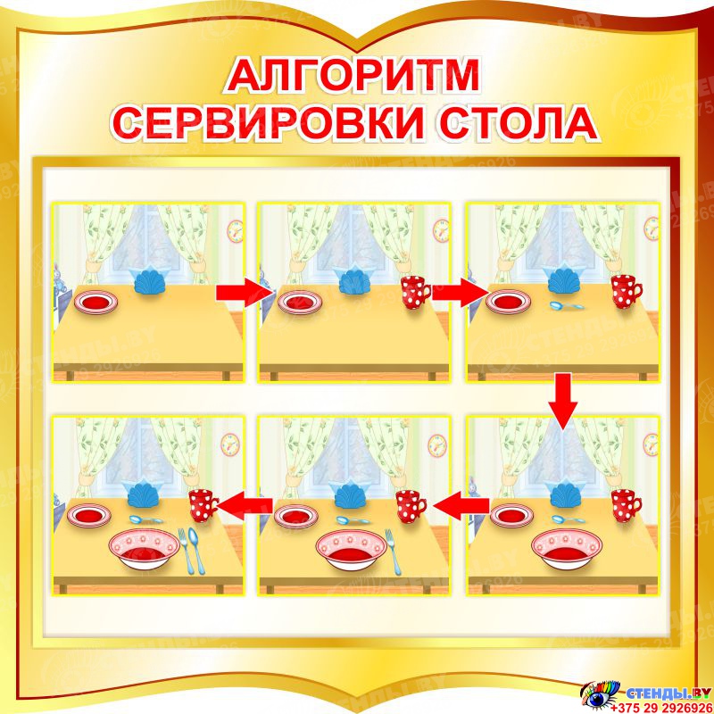 Алгоритм сортировки стола в детском саду