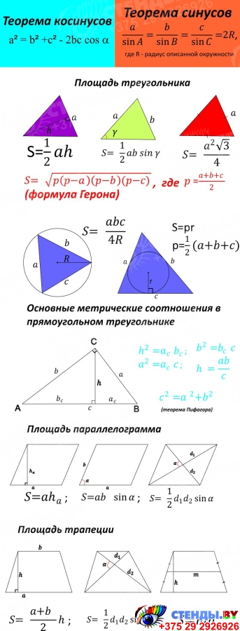 Купить Стенд Геометрия для кабинета математики 1120*1000мм ?? с ...